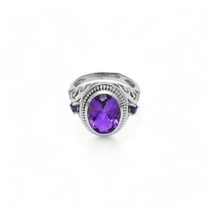 Genuine Amethyst <b>Ring</b> 925 Sterling Silver Vintage Boho Gemstone Jewelry February Birthstone <b>Statement</b> <b>Ring</b> Unique Gift for Her - Product Image 2