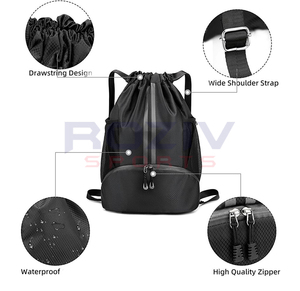 Mochila Deportiva con Cordón para Hombre, Impermeable, de Poliéster, con Cremallera, Diseño Geométrico, Estilo Deportivo, con Correa de Hombro Arqueada - Product Image 4