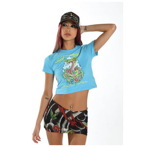 OEM été femmes Crop Top T-Shirt imprimé personnalisé mode décontractée avec un design uni coupe régulière et à manches courtes écologique - Product Image 6