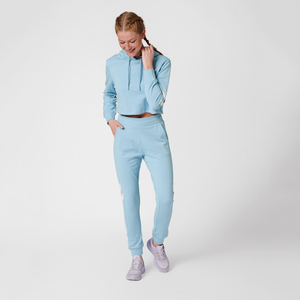 เสื้อครอปผู้หญิงมีฮู้ดแขนสั้นระบายอากาศดีแนวสตรีทลำลองพิมพ์โลโก้ได้ตามต้องการ - Product Image 5