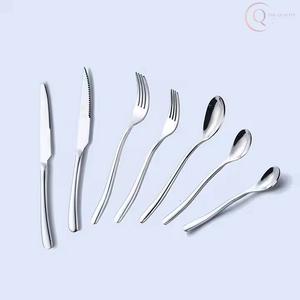 Ensemble de couverts en acier inoxydable écologique de luxe pour les dîners, les fêtes et les cadeaux |   Couverts modernes avec couleurs personnalisées - Product Image 6