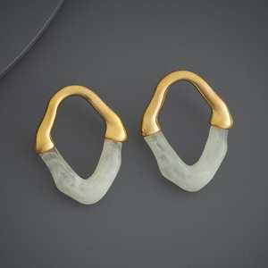 Trendy 186225 Huggie and <b>Stud</b> <b>Earrings</b> Pearl and Zinc Alloy Main Stone Fashionable Jewelry - Product Image 1