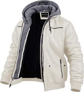 Top Quality Wholesale Latest Style <b>Men's</b> Faux Leather Hooded <b>Trucker</b> <b>Jacket</b> with Sherpa Lining Classic Leather <b>Jacket</b> 2024 - Product Image 1