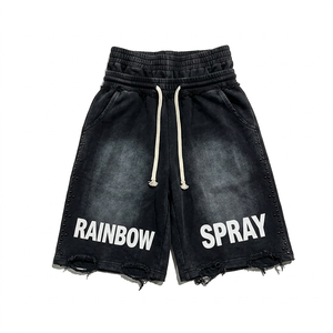 Shorts d'été personnalisés pour hommes 100 % coton, coupe sportive, taille mi-haute, style rétro délavé, séchage rapide et respirant - Product Image 4