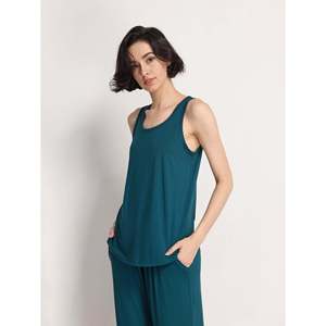 ชุดนอนผ้าสแปนเด็กซ์พรีเมียมแบบสั่งทำพิเศษ ลายดอกไม้ ลายสก็อต ผ้าถักนุ่มสบาย แต่งขอบด้วยผ้าไผ่ เอวยางยืดพร้อมเชือกผูก - Product Image 2