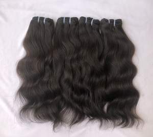 Top 100% Paquets de Vague Naturelle Noire Double Trame à Cuticules Alignées Qualité Supérieure Extensions de Cheveux Humains Vierges Fournisseur Indien - Product Image 1