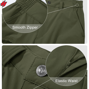 Pantalon Cargo de randonnée en plein air décontracté pour hommes Spandex Convertible Design Quick Dry Lightweight Straight Zip Climber Mid Loose Fit - Product Image 5