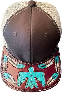 Diseñador de alta calidad Tooled a mano Mejor sombrero de camionero de cuero Western Flatbill Style Cap Mejores ideas de regalos para unisex - Product Image 4
