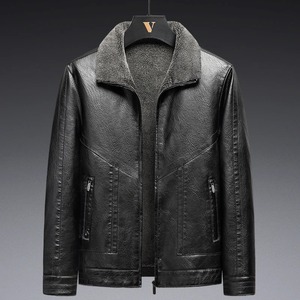 Veste en cuir de luxe unisexe de qualité supérieure couleur unie hiver printemps imperméable tricoté polyester fourrure de mouton respirant - Product Image 2