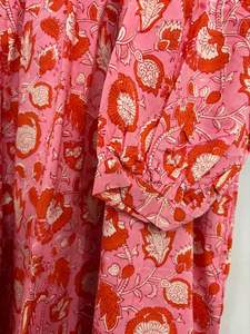 Hermosa colección de vestidos largos para mujer, suave algodón indio, silueta suelta, estampado Floral Natural, cubierta de Bikini para playa, vestido de verano - Product Image 2