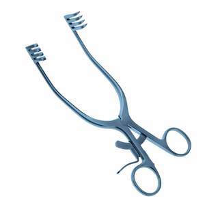 MISKIMON Cerebellar Retractor 22cm with 200mm Deep Blade, 4x4 Prong <b>Angled</b> Sharp Tips, <b>Stainless</b> <b>Steel</b> Orthopedic Instrument - Product Image 6