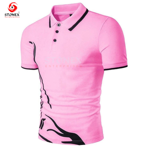 Vente en gros de demi-manches confortables pour hommes pour T-shirts polo décontracté motif solide grande taille léger Design unique - Product Image 5