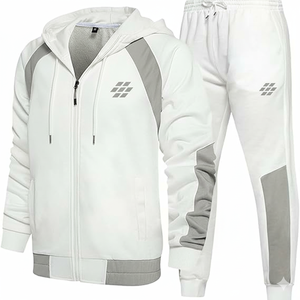 Survêtement d'hiver pour homme, coupe classique, à capuche, uni, longueur intégrale |   Tissu en molleton lourd 100% coton |   Anti-bactérien et respirant | - Product Image 1