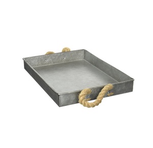 Lot de 3 plateaux de service galvanisés et en bois de qualité supérieure pour le service Plateau rectangulaire - Product Image 4