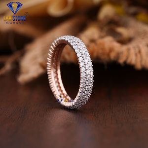 Anillo de oro rosa de diamante de corte redondo TDW 1,16 de Labstone Starshine, banda de diamantes brillantes, anillo hecho a mano de color de, regalo para - Product Image 3
