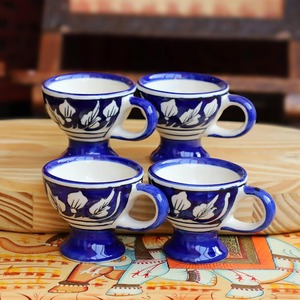 High on Demand Handcrafted Ceramic Cups <b>Set</b> Unique Artisan <b>Porcelain</b> Mugs for <b>Tea</b> Coffee and Gift Giving Available for sale - Product Image 1