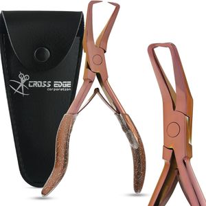 100% herramientas de extensión de cabello humano alicates de eliminación de enlace de anillo micro resorte doble de acero inoxidable para peluquería de enlace micro diaria - Product Image 1