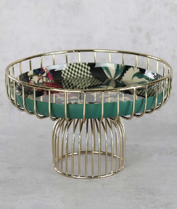 ที่วางเค้กโลหะลวดสีทองพร้อมถาดลายดอกไม้สุดเก๋ไหวพริบที่ทันสมัยมีจำหน่ายในราคาขายส่ง - Product Image 1