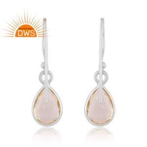 Vente chaude en argent Sterling naturel citron topaze pierres précieuses balancent boucle d'oreille bijoux personnalisés pour les femmes cadeau pour elle - Product Image 4