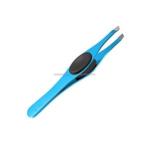 ASAP Juego de Pinzas para Cejas y Pestañas de Acero Inoxidable Ecológicas, Punta Inclinada, Herramientas para Extensión de Pestañas y Depilación - Product Image 1