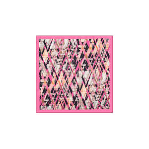 Vintage Fashion <b>Square</b> <b>Scarf</b> with Floral Bows Plaid Camouflage Pattern - Product Image 1