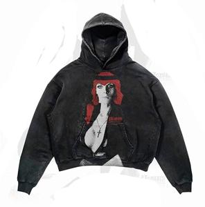 Sweats à capuche avec logo personnalisé 350GSM Sweat à capuche unisexe de haute qualité anti-rétrécissement poids lourd oversize sans ficelle en coton polaire Sweats à capuche pour hommes - Product Image 1