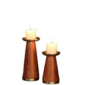 Soporte de pilar de vela de granja Decoración del hogar Eventos de bodas Fiestas Soporte de Pilar tallado de madera al por mayor y precio de fábrica - Product Image 1