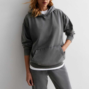Vente Chaude Sweat à Capuche Femme Oversize Délavé à l'Acide Style Vintage Effet Usé Streetwear 100% Coton 360g - Direct Usine - Product Image 3