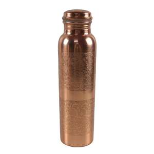 Bouteille en cuivre pur de conception en relief marron avec 4 verres pour l'eau potable Bureau et école Utiliser une bouteille en cuivre étanche - Product Image 3