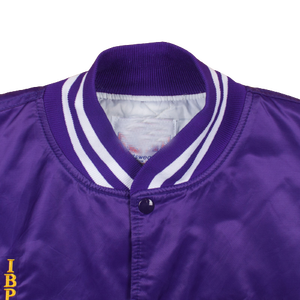 Nouveau gros matériel Service lourd respirant Varsity Jacket Satin violet couleur collège Satin respirant Varsity Jacket - Product Image 4
