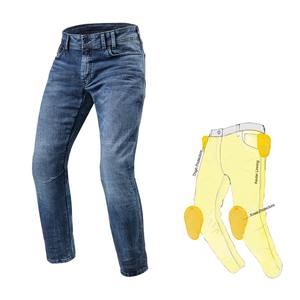 กางเกงแข่งรถสไตล์ยีนส์ระบายอากาศได้ดีสำหรับทุกฤดูกางเกงแข่งรถพร้อมแผ่นป้องกัน CE - Product Image 1