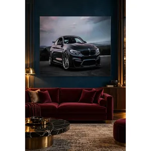ฟิดา แบล็ค บีเอ็มดับเบิลยู เอ็ม4 คูเป้ในภาพพิมพ์บนผืนผ้าใบลายภูเขา - Product Image 5