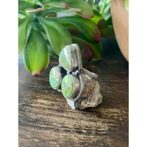 Bague pour homme Ella Peters en argent sterling avec turquoise dorée Sonoran, style bohème, idéale pour le quotidien, taille 5.5, avec pierres naturelles - Product Image 4