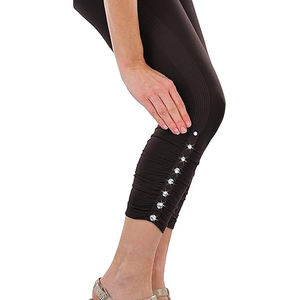 Women's High Quality Plaid <b>Rhinestone</b> Spandex/Nylon Breathable Quick Dry Anti-Bacterial Elastic Waist Premium Design Gym - Product Image 4