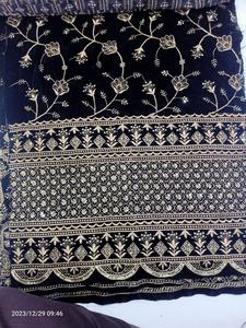 Export Quality Luxurious <b>Velvet</b> Knitted Daman Work Material <b>for</b> Wedding Designer Suits Kurtis & Ethnic Wear - Product Image 4