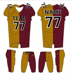 Últimos diseños Tops Uniforme de fútbol americano Jersey de fútbol americano bordado sublimado de alta calidad con pantalones acolchados - Product Image 4