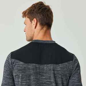 Camisetas de algodón gris oscuro 100% para hombre al por mayor, camisetas de entrenamiento físico de fibra sólida y de bambú para hombre - Product Image 3