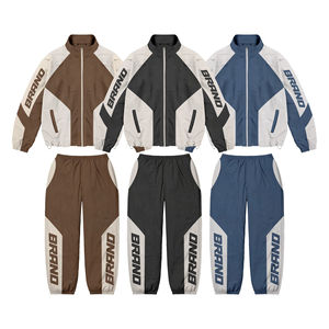 New Arrival 2025 Winter Men Luxury Streetwear Breathable Quick Dry Sweatsuits High Quality Sets Solid Color Block Nylon - Product Image 1
