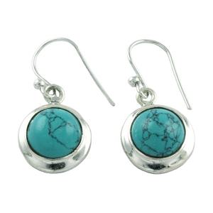 สวยสีฟ้าครามหินรอบรูปร่างที่ทำด้วยมือ925เงินสเตอร์ลิงเครื่องประดับต่างหูผู้ค้าส่ง - Product Image 3