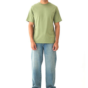 Camiseta de Hombre de Gran Tamaño, 100% Algodón, Tejida, Transpirable, Informal, con Diseño de Logotipo Personalizado, Patrón Sólido, Alta Calidad, Lisa, al por Mayor - Product Image 3