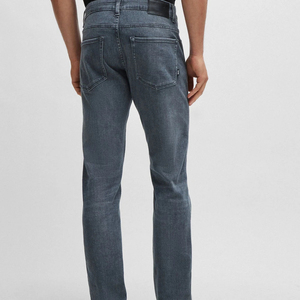 Jeans de Mezclilla Stonewashed de Pierna Recta y Cintura Media para Hombre, Estilo Casual, Algodón, Corte Regular, Color Sólido, Estilo Otoñal 2026 - Product Image 4