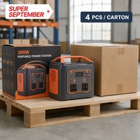 Station d'alimentation portable 300W 256Wh LiFePO4, générateur solaire, onduleur à onde sinusoïdale modifiée, double prises AC Type C pour le camping et les activités de plein air