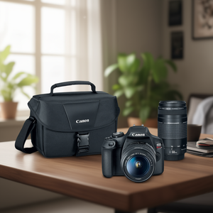 Appareil photo reflex numérique professionnel d'occasion avec kit double objectif 18-55 mm et 75-300 mm pour la photographie numérique - Product Image 3