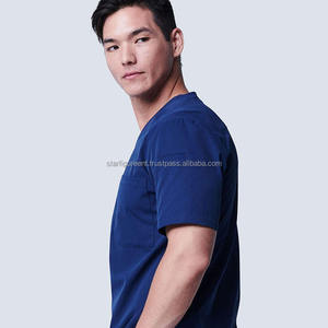 Uniforme de travail hospitalier d'été pour hommes, uniforme chirurgical tissé, sergé, spandex, col en V, gommage médical pour hommes (PayPal vérifié), vente en gros - Product Image 2