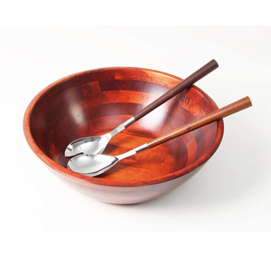 ช้อนส้อมสเตนเลสช้อนสลัดมีดด้ามไม้ - Product Image 1