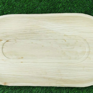 Nampan daun palem alami 22 inci, baki bayi ramah lingkungan tugas berat sekali pakai untuk berkemah - Product Image 1