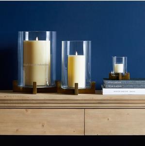 Verre transparent et métal noir Brooks Cross Hurricanes bougeoir forme ronde pour la maison et les décorations de table de noël - Product Image 2