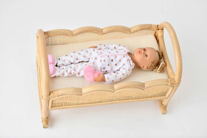Nouveau berceau en rotin tissé à la main conçu pour les poupées et jouets en peluche enfants salle de jeux décoration cadeaux pour les enfants - Product Image 5