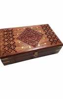 Boîtes de rangement pour bijoux en bois brun de style vintage moderne, doublure en velours, fermeture à boucle durable, qualité personnalisée PR