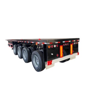 Used 4 Axle 40FT Steel Container <b>Flatbed</b> Semi-Trailer 80T Max Payload - Product Image 1